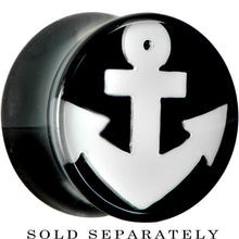 将图片加载到图库查看器，9/16 Black Acrylic Drop the White Anchor Saddle Plug
