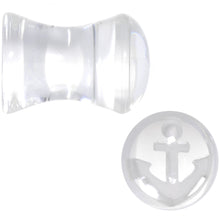 将图片加载到图库查看器，White Anchor Clear Acrylic Saddle Plug Set Available in Sizes 6mm to 20mm
