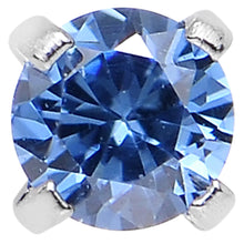 将图片加载到图库查看器，20G 2mm Bright Blue Cubic Zirconia Nose Bone
