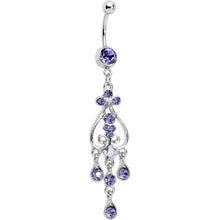 将图片加载到图库查看器，Purple Gem Liquid Drops Chandelier Belly Ring
