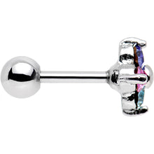 将图片加载到图库查看器，16G 1/4 Quad Multicolor Gem Cartilage Tragus Barbell Earring
