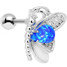 Load image into Gallery viewer, Stainless Steel Blue Faux Opal Butterfly Right Cartilage Earring
