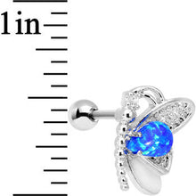 Load image into Gallery viewer, Stainless Steel Blue Faux Opal Butterfly Right Cartilage Earring
