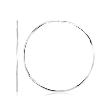 将图片加载到图库查看器，Sterling Silver Large Polished Round Hoop Earrings
