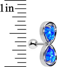 Load image into Gallery viewer, Stainless Steel Blue Faux Opal Infinity Tragus Cartilage Earring
