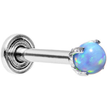 将图片加载到图库查看器，16G 5/16 3mm Blue Synthetic Opal Internally Threaded Labret
