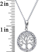 Load image into Gallery viewer, Stainless Chain Clear Gem Tree of Life Medallion Pendant Necklace
