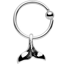 Load image into Gallery viewer, 16G Whale of a Tail Dangle Stainless Steel Captive Bead Ring
