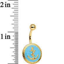 将图片加载到图库查看器，Gold Plated Blue Anchor Seal Belly Ring
