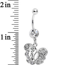 将图片加载到图库查看器，Clear Gem Fancy Butterfly Dangle Belly Ring
