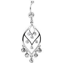 将图片加载到图库查看器，Clear Gem Victorian Chandelier Dangle Belly Ring
