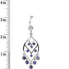 Load image into Gallery viewer, Purple Gem Victorian Chandelier Dangle Belly Ring
