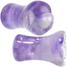 Load image into Gallery viewer, 2G Natural Amethyst Stone Carved Flower Saddle Plug Set
