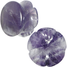 将图片加载到图库查看器，3/4 Natural Amethyst Stone Carved Flower Saddle Plug Set
