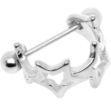 将图片加载到图库查看器，16G Stainless Steel Straight Barbell Seeing Stars Cartilage Cuff
