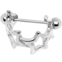 将图片加载到图库查看器，16G Stainless Steel Straight Barbell Seeing Stars Cartilage Cuff
