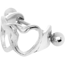Load image into Gallery viewer, 16G Stainless Steel Straight Barbell Hold Me Heart Cartilage Cuff
