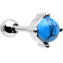 Load image into Gallery viewer, 16G Pretty Cracked Blue Stone Stainless Steel Cartilage Earring
