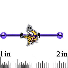Load image into Gallery viewer, Officially Licensed Minnesota Vikings Logo Industrial Barbell 38mm
