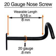 Load image into Gallery viewer, Black Anodized Titanium Heart Nose Ring
