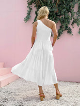 Load image into Gallery viewer, Smocked Single Shoulder Sleeveless Dress Stylish &amp; Comfortable Summer Long Dress Lightweight Dress
