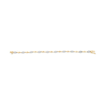 Load image into Gallery viewer, 10K White and Yellow Gold 1.00 Cttw Diamond Oval Shaped Cluster Link  Bracelet (I-J Color, SI2-I1 Clarity) - 7" Inches
