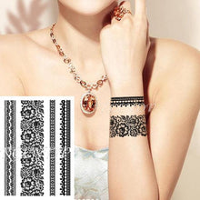 Load image into Gallery viewer, 57 Sheets Temporary Tattoo Stickers Set Waterproof Temporary Tattoo Waist Arm Modern Stylish Big Black Tattoos For Womens Mens
