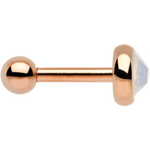Load image into Gallery viewer, 16G Rose Gold IP 5mm Synthetic Opal Cartilage Tragus Earring
