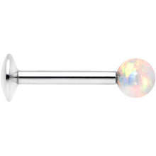 Load image into Gallery viewer, 5/16 Steel 3mm Synthetic White Opal Internal Thread Tragus Earring
