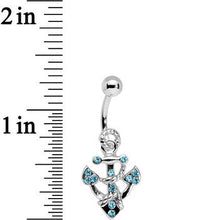 Load image into Gallery viewer, Aqua Gem Caravelle Anchor Belly Ring
