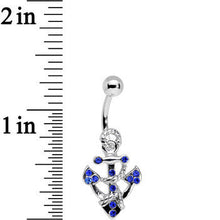 将图片加载到图库查看器，Blue Gem Caravelle Anchor Belly Ring
