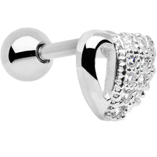Load image into Gallery viewer, 16G Stainless Steel Cubic Zirconia Heart Tragus Earring
