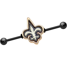 将图片加载到图库查看器，Officially Licensed New Orleans Saints Logo Industrial Barbell 38mm
