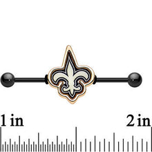 将图片加载到图库查看器，Officially Licensed New Orleans Saints Logo Industrial Barbell 38mm
