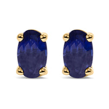 Load image into Gallery viewer, 14K White Gold 5x3 MM Oval Green Emerald Solitaire Stud Earrings
