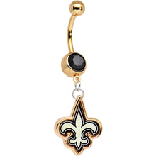 将图片加载到图库查看器，Officially Licensed NFL New Orleans Saints Dangle Belly Ring
