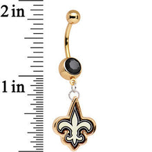 将图片加载到图库查看器，Officially Licensed NFL New Orleans Saints Dangle Belly Ring
