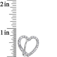 Load image into Gallery viewer, Clear Cubic Zirconia Hollow Heart Top Mount Belly Ring
