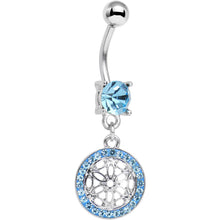 Load image into Gallery viewer, Blue Gem Wear Me Out Woven Pattern Dangle Belly Ring
