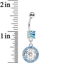 Load image into Gallery viewer, Blue Gem Wear Me Out Woven Pattern Dangle Belly Ring
