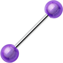 将图片加载到图库查看器，Purple MIRACLE BALL Barbell Tongue Ring
