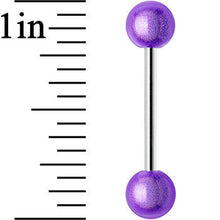将图片加载到图库查看器，Purple MIRACLE BALL Barbell Tongue Ring
