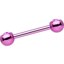 将图片加载到图库查看器，Pink Anodized Titanium Double Gem Nipple Barbell Set
