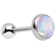 Load image into Gallery viewer, 18G 5/16 Steel 5mm Synthetic White Opal Cartilage Earring
