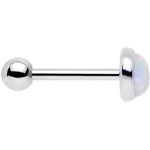 Load image into Gallery viewer, 18G 5/16 Steel 5mm Synthetic White Opal Cartilage Earring
