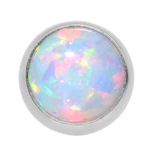 Load image into Gallery viewer, 18G 5/16 Steel 5mm Synthetic White Opal Cartilage Earring
