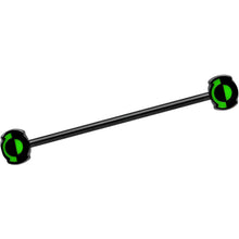 Load image into Gallery viewer, Black Plated Licensed Green Lantern Logo Industrial Barbell 35mm
