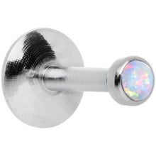 Load image into Gallery viewer, 1/4 Steel 2.5mm Synthetic White Opal Internal Thread Tragus Earring
