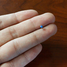 Load image into Gallery viewer, 20G 2mm Blue Synthetic Opal L-Shaped Nose Ring

