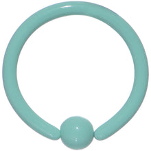 Load image into Gallery viewer, 16G Teal Ceramic Coated Stainless Steel BCR Captive Ring 3/8
